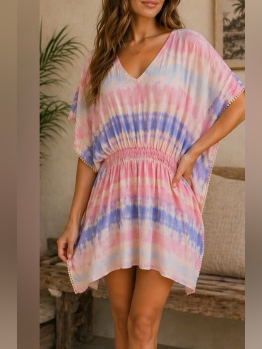 Beach Tie-Dye Kaftan Cover Up
